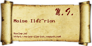 Moise Ilárion névjegykártya